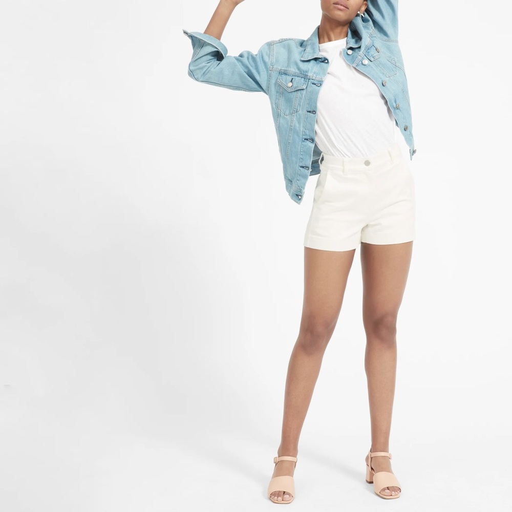 Everlane Cotton Twill Short - size 4, white